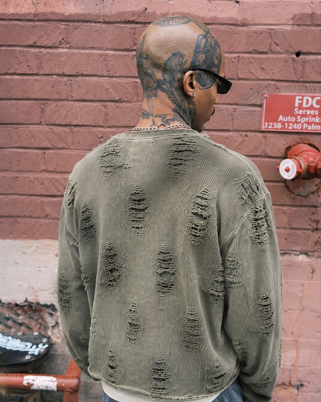 Distressed Waffle Tee