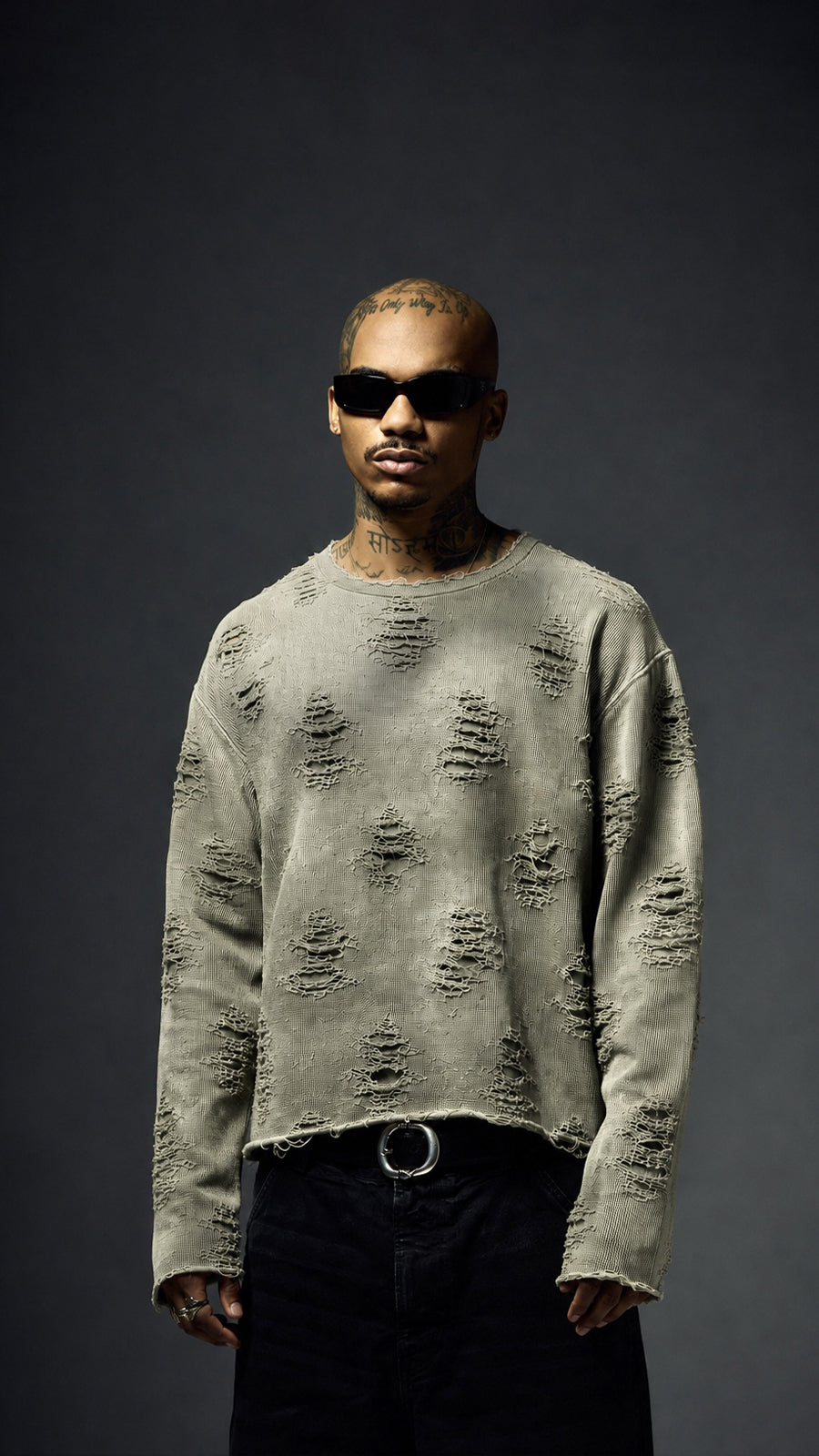 Distressed Waffle Tee
